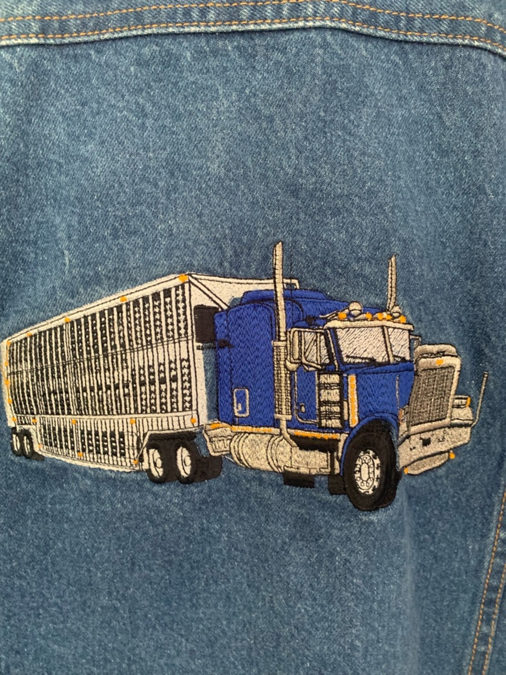 Rare Vintage Marlboro Truck Emblem Denim Jean Trucker Jacket Leather Collar 90s - Picture 13 of 15